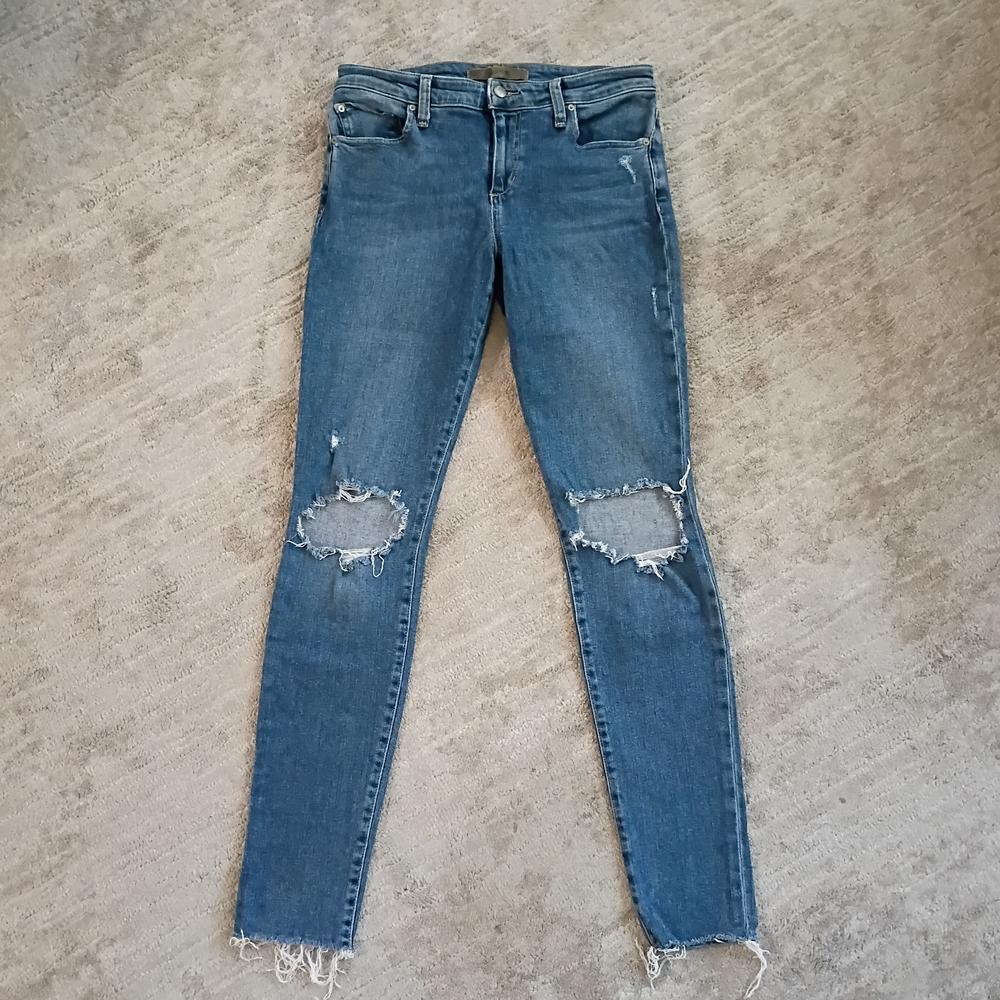 Joe's The Icon Mid Rise Skinny Distressed Blue Jeans